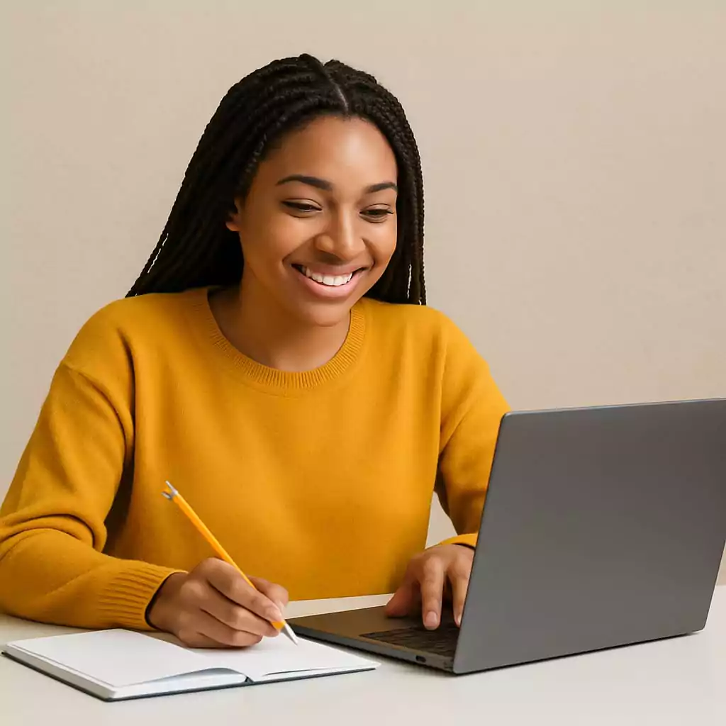 Fast Track Diploma Student with laptop